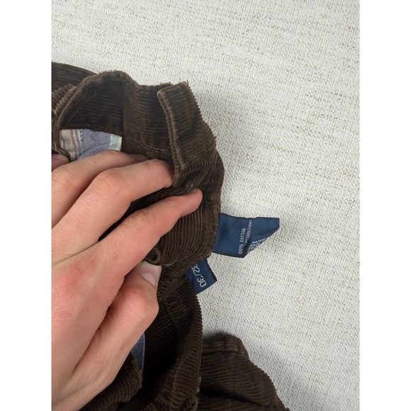 Vintage Polo Ralph Lauren Mens Corduroy Pants 32x30 Brown Flared Cotton Trousers - Picture 11 of 14